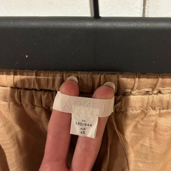 ARKET Lightweight Wide-Leg Drawstring Pants - Brown/Tan (XS) - Brand New - Picture 4 of 5